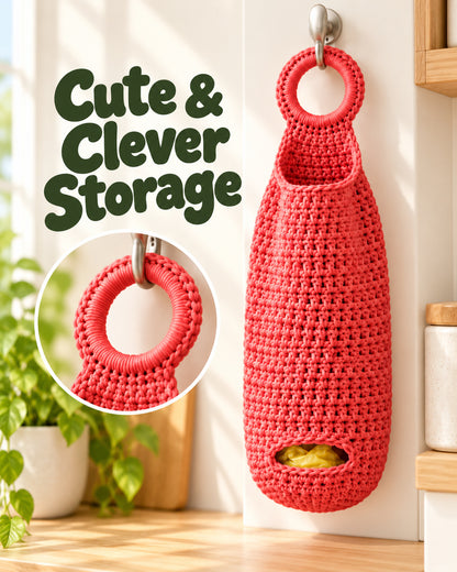 Hanging Crochet Bag Holder Pattern PDF – Plastic Bag Dispenser | Ave Lune Crochet