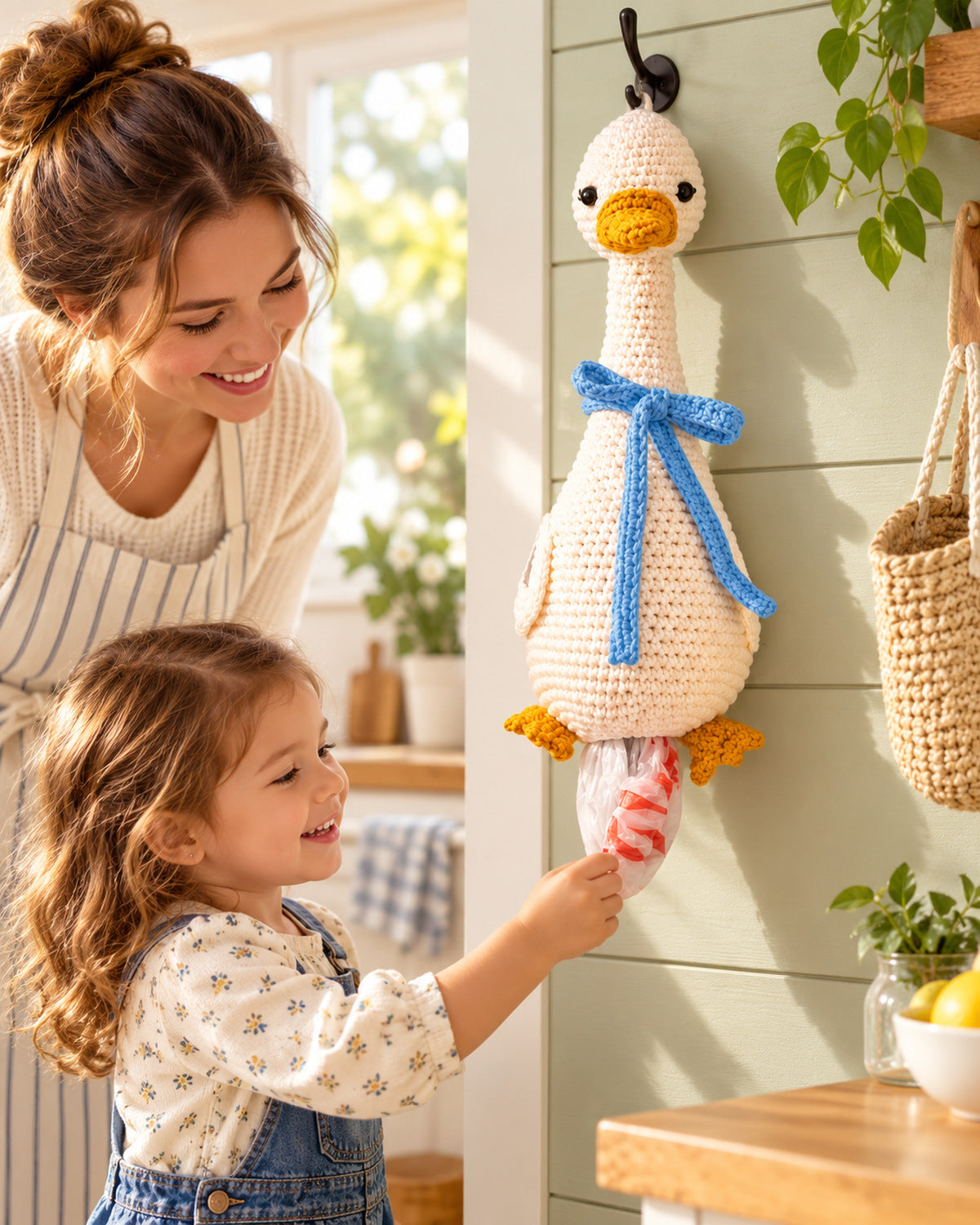 Goose Bag Holder Crochet Pattern PDF – Kitchen Bag Dispenser
