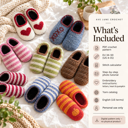 Felted Crochet Slippers Pattern PDF – Cozy Wool House Shoes