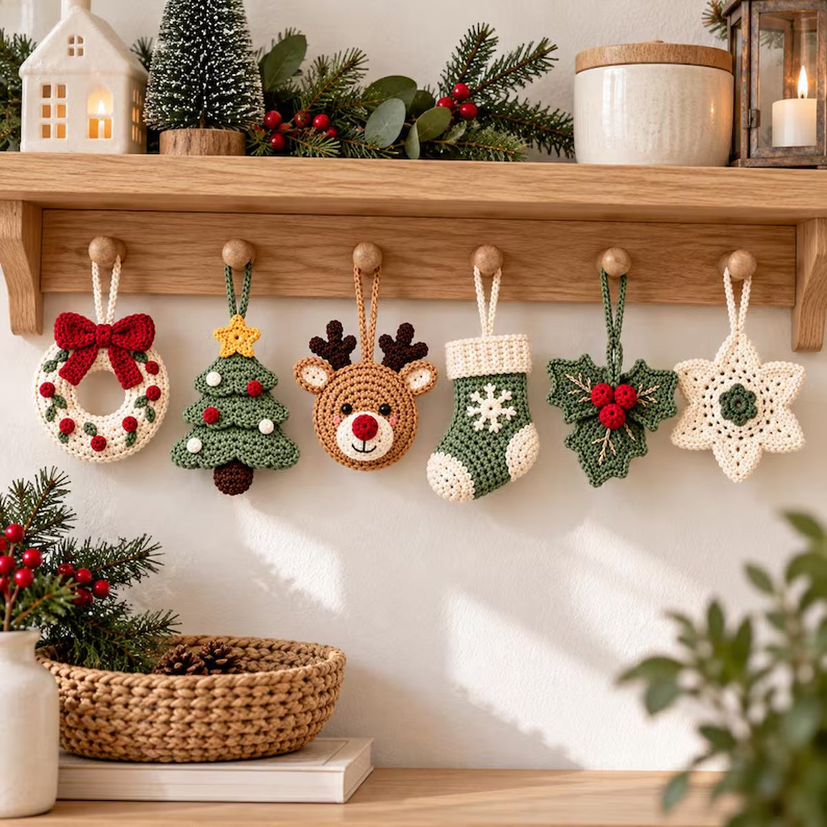 10 Christmas Crochet Ornament Patterns PDF – Holiday Bundle