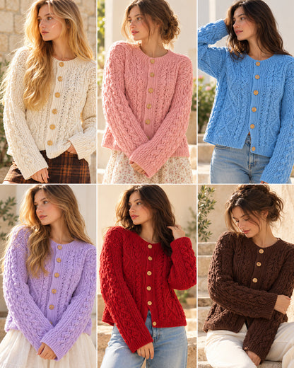 Cable Crochet Cardigan Pattern PDF + Video Tutorial – Cozy Women's Sweater
