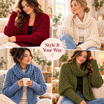 Misty Lake Crochet Sweater Scarf Pattern PDF – Scarf With Sleeves