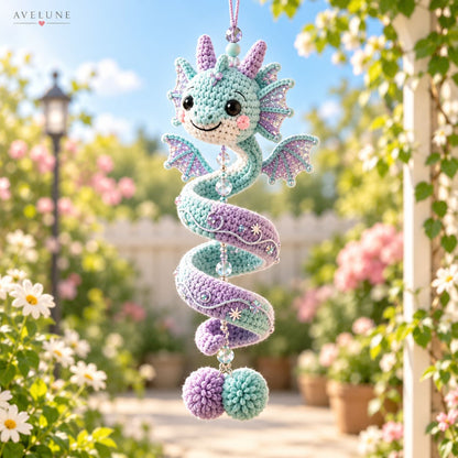 5-in-1 Crochet Dragon Spiral Hanging Pattern PDF – Cute Dragon Ornament, Beginner-Friendly Digital Download