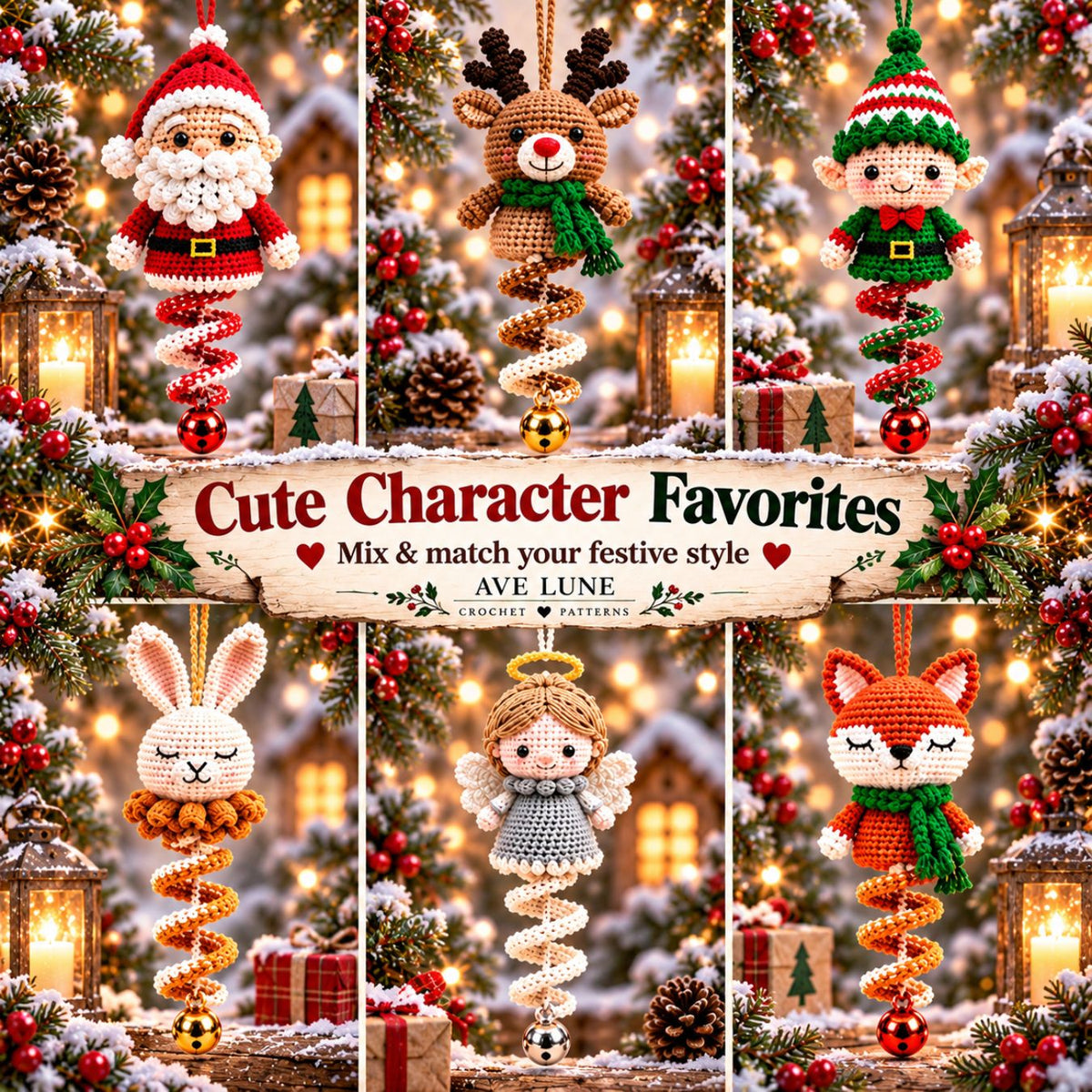 50 Christmas Crochet Ornament Patterns PDF Bundle – Holiday Decorations, 7 Languages, Digital Download