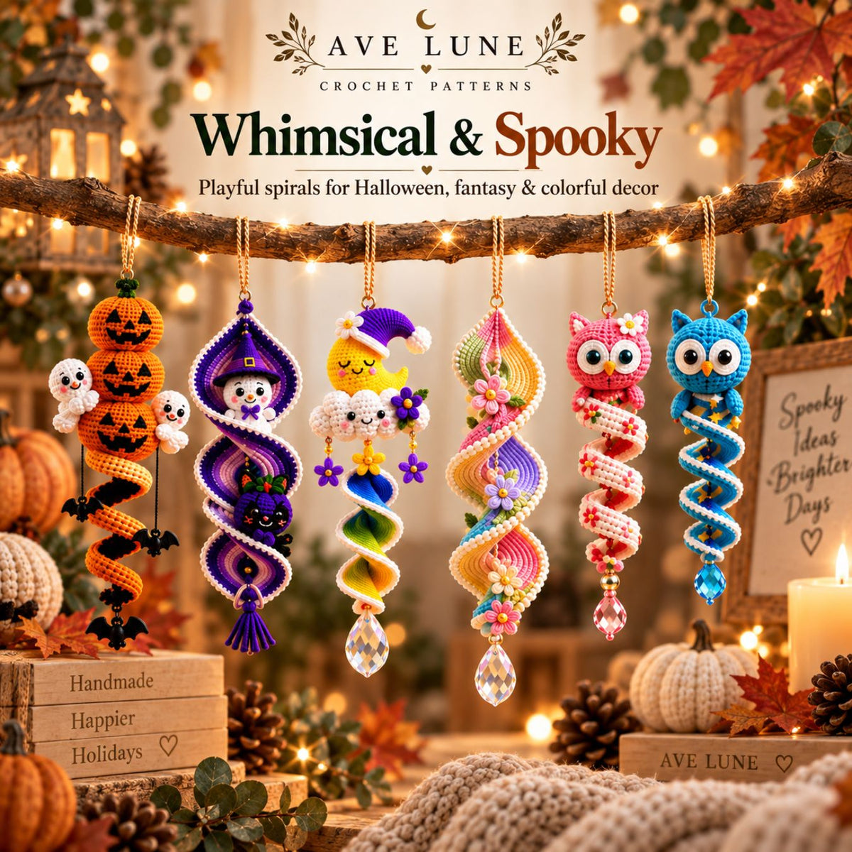 60+ Crochet Spiral Hanging Ornament Patterns PDF Bundle – Christmas, Halloween & Seasonal Decor Digital Download