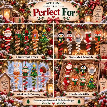 50 Christmas Crochet Ornament Patterns PDF Bundle – Holiday Decorations, 7 Languages, Digital Download