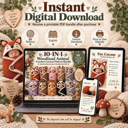 Woodland Little Ones – 10 Baby Cocoon Crochet Patterns