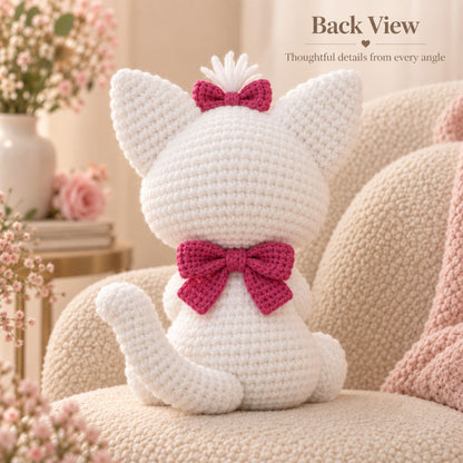 Kitty with Bow Crochet Pattern PDF – Plush Cat Amigurumi Pattern, English US Terms