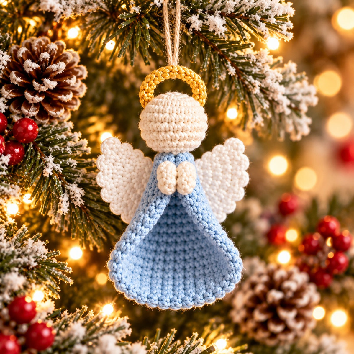Christmas Angel Crochet Pattern PDF - Beginner Christmas Ornament Pattern