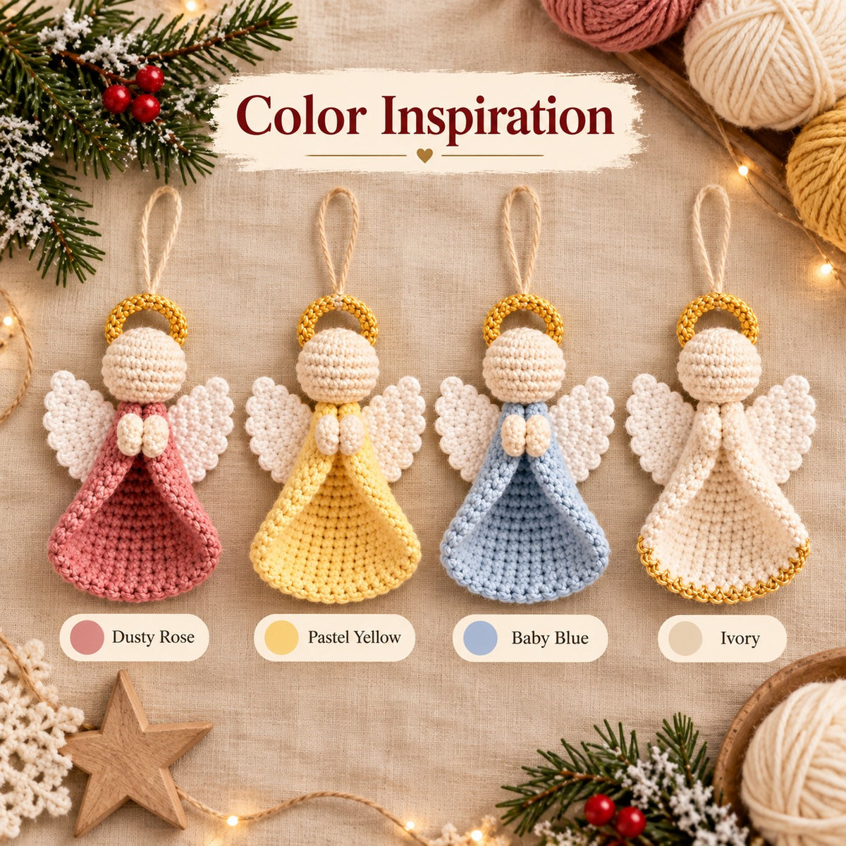 Christmas Angel Crochet Pattern PDF - Beginner Christmas Ornament Pattern