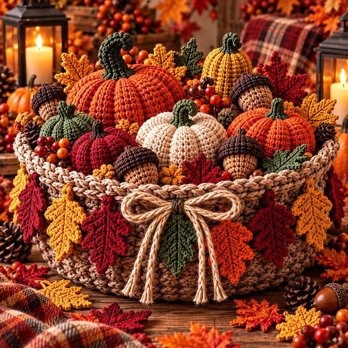 Fall Harvest 20-Piece Crochet Pattern Bundle PDF | Pumpkins, Leaves, Acorns & Autumn Decor