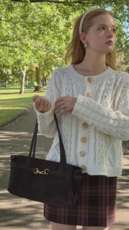 Cable Crochet Cardigan Pattern PDF + Video Tutorial – Cozy Women's Sweater